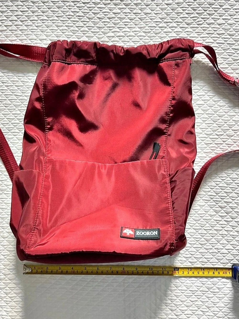ZOORON Waterproof Drawstring Gym Backpack Bag Burgundy Red